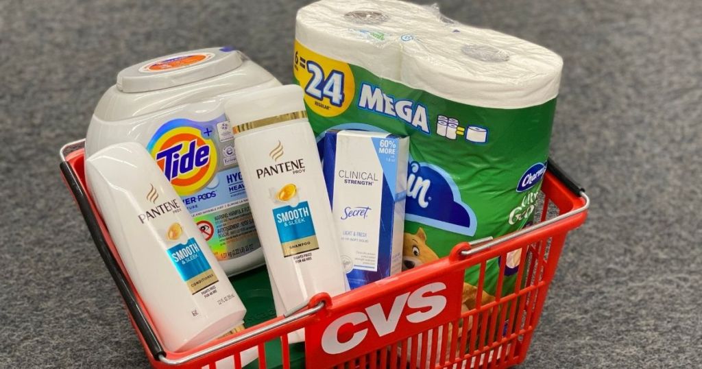 CVS Basket with Tide, Pantene Secret and Charmin