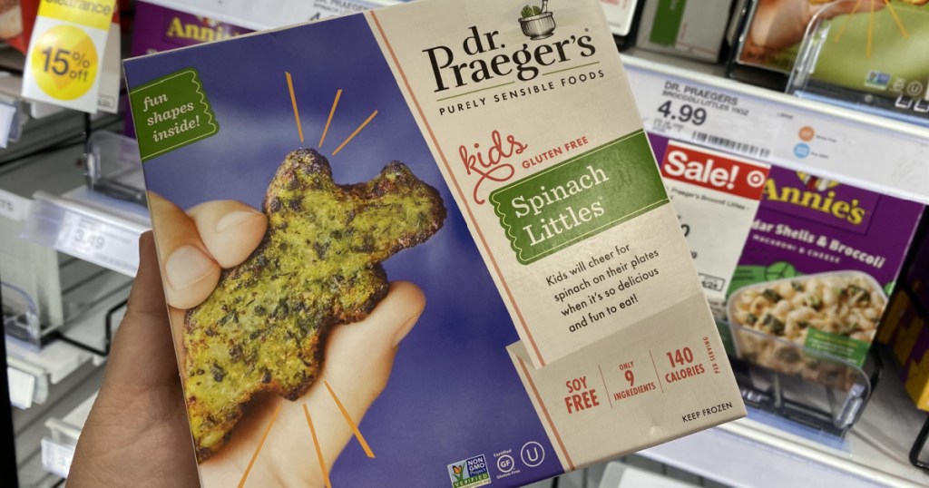 Dr. Praeger's kids snacks on display in-store