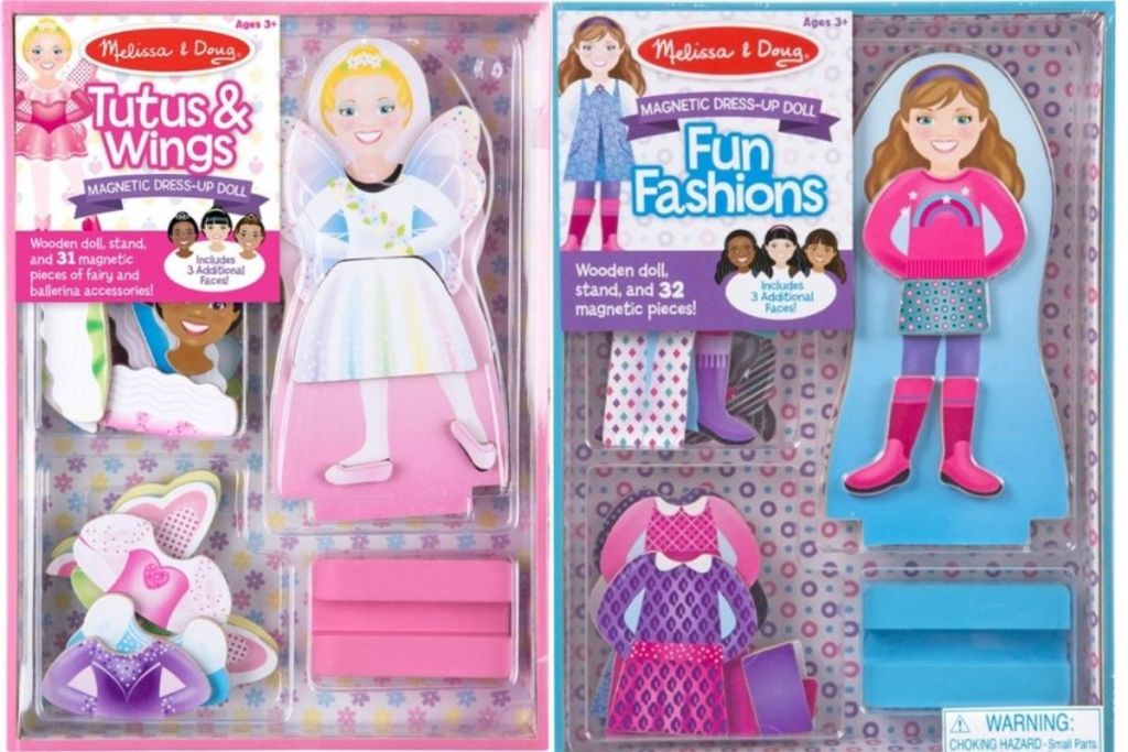 2 Melissa & Doug Magnetic Dress-Up Doll Playsets