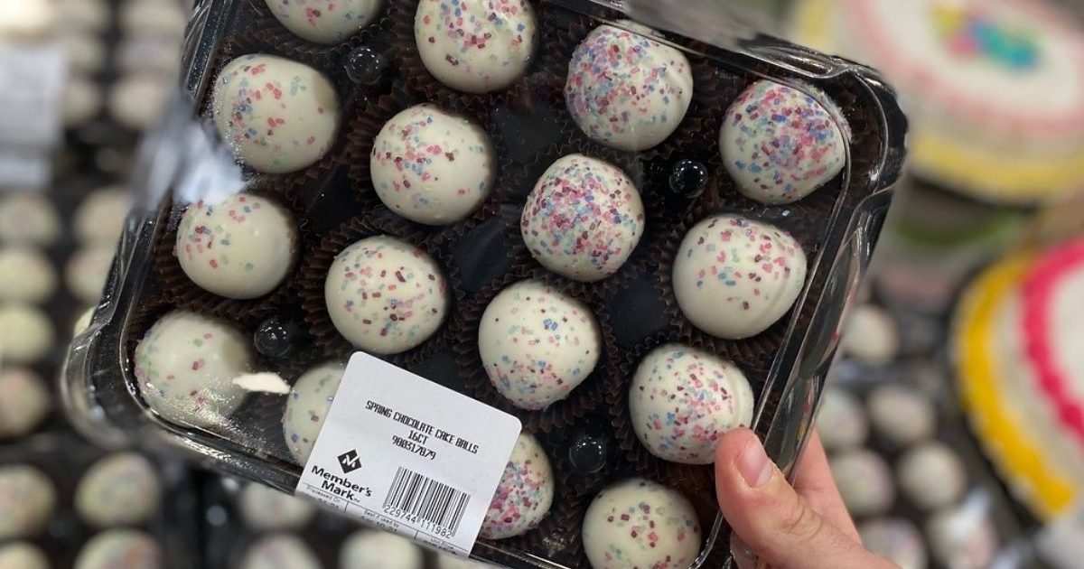 hand holding Member's Mark Cake Balls in store