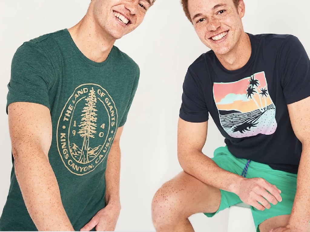 two men wearing Old navy tees