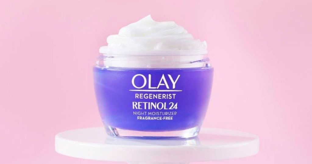 bottle of Olay moisturizer