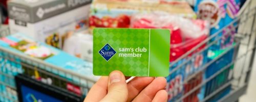 hand holding a Sam's Club Membership Card