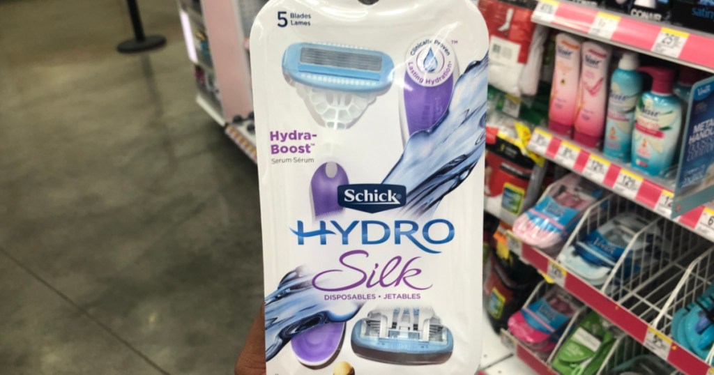 purple and white box with razor