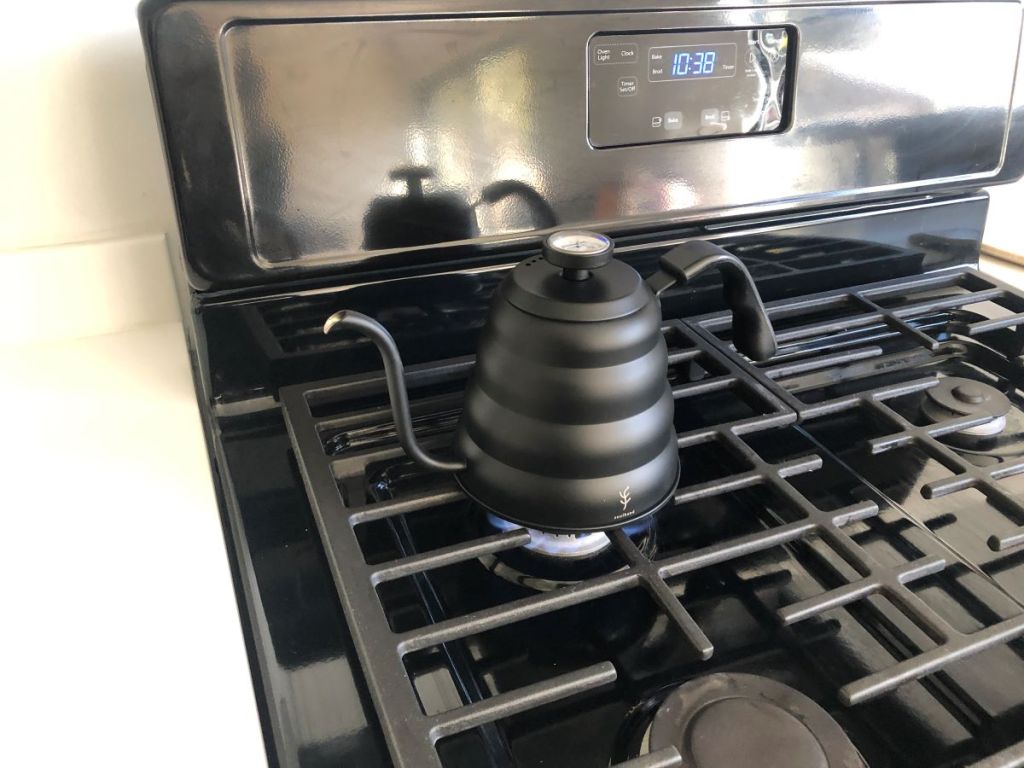 kettle on a stove