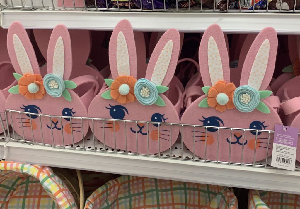 Spritz Easter Bunny Baskets on a shelf at Target