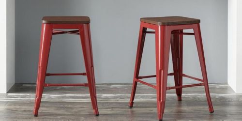 2 Metal Stools w/ Wood Seats Only $53.55 Shipped on HomeDepot.online (Regularly $119)