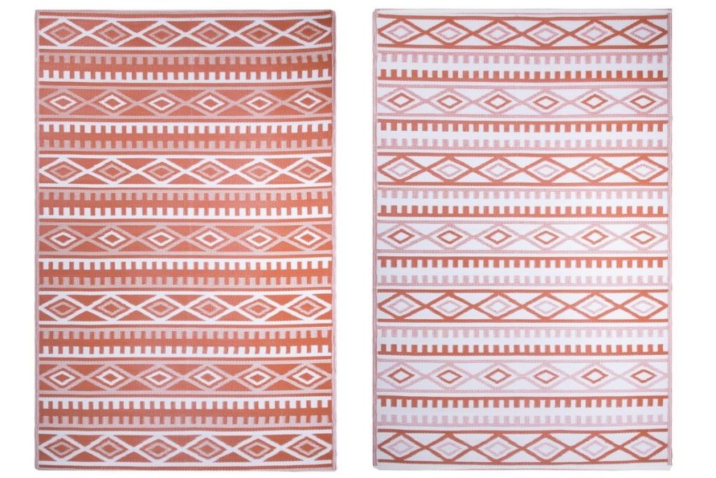 2 sides of World Market 6'x9' Terracotta Kilim Reversible Floor Mat
