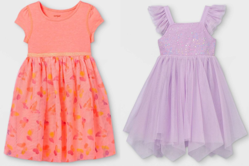 cat & jack adaptive dresses pink and purple