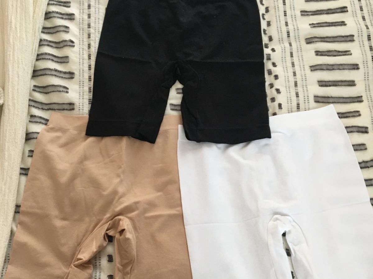 three pairs of slip shorts