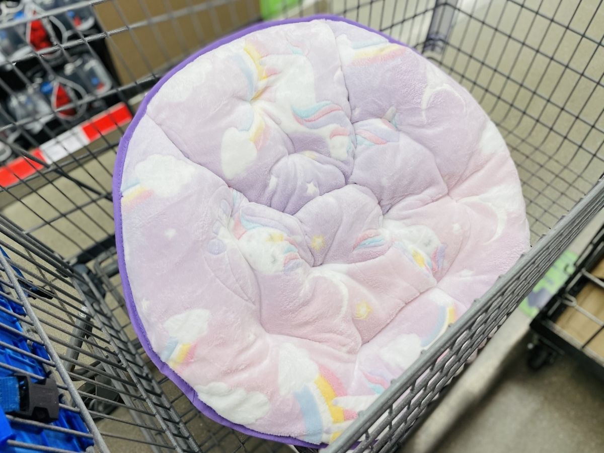 unicorn kids chair in shopping cart