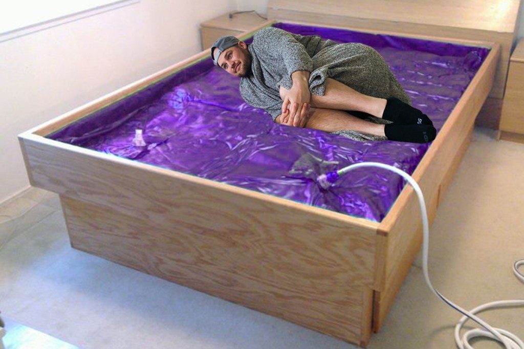 man on waterbed april fools prank