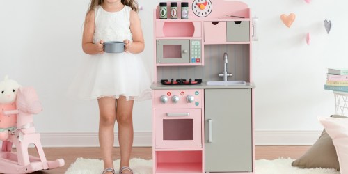 Wooden Retro Play Kitchen Just $59.99 Shipped on Walmart.online (Regularly $187)