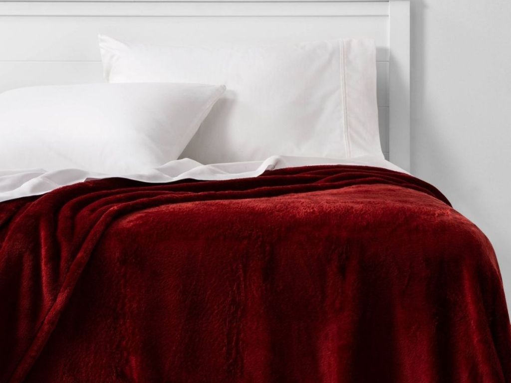 red microfiber blanket