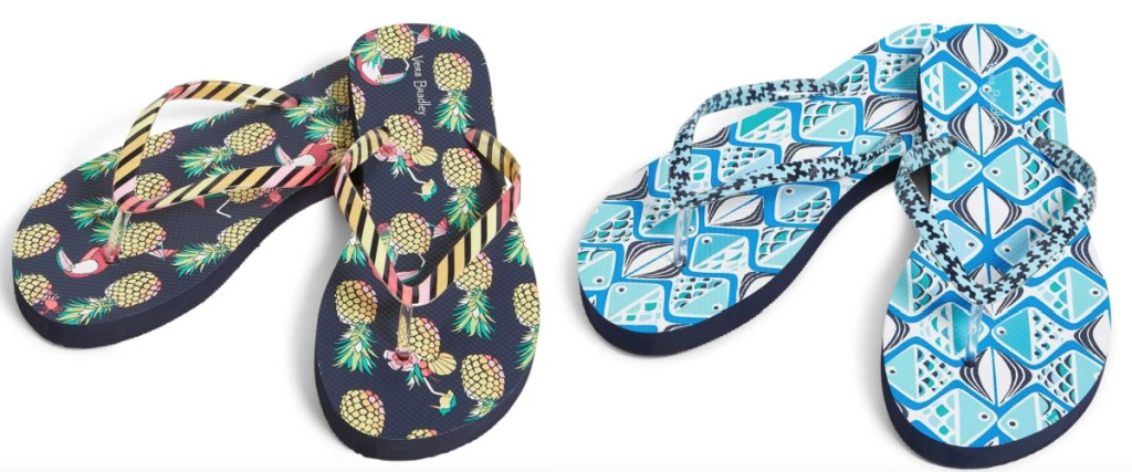 two vera bradley flip flops