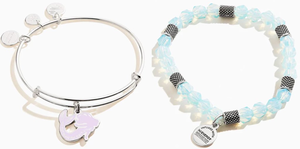 two alex & ani bracelets