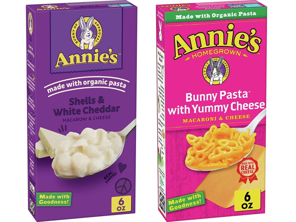 Annie's Shells & White Cheddar and Bunny Pasta with Yummy Cheese