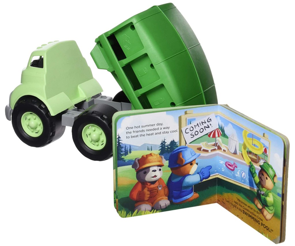 toy garbage truck and board book