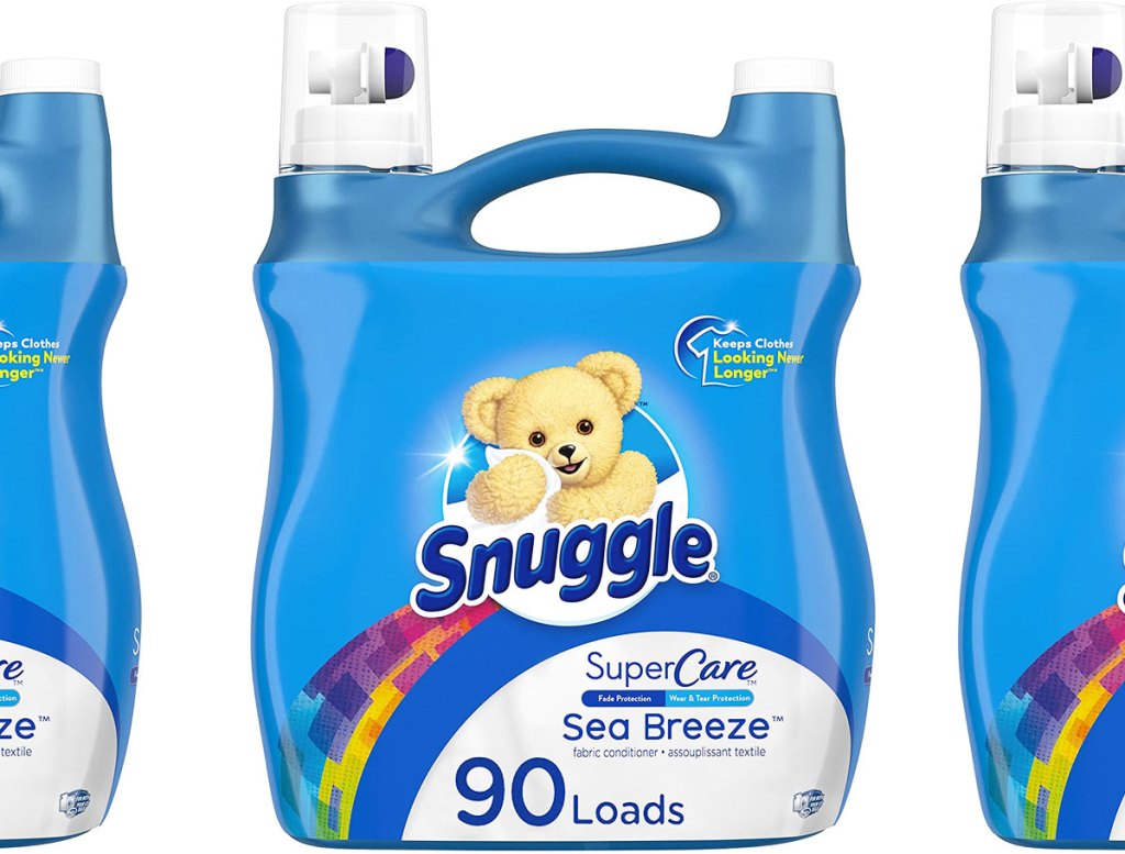 large blue bottle of snuggle fabric softener