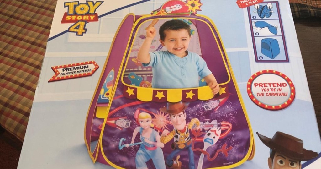 kids' pop-up tent in box