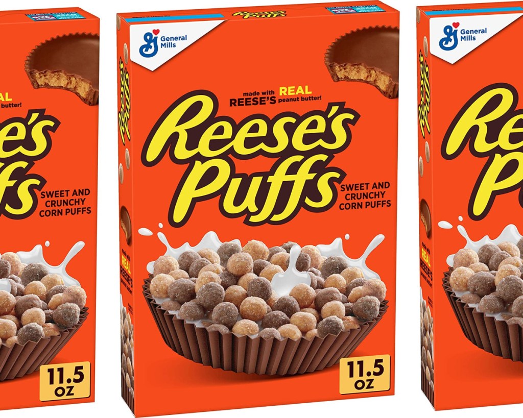 reeses puffs cereal in box