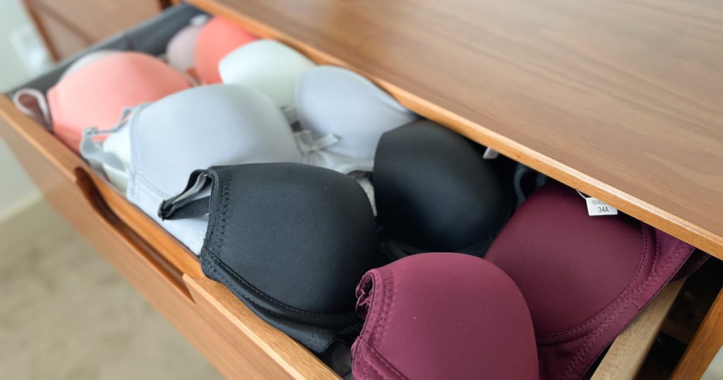 bras in a drawer