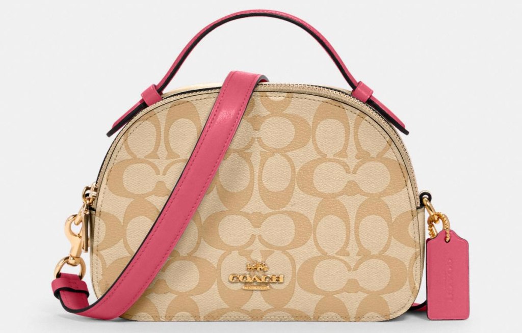 coach bag with pink accents