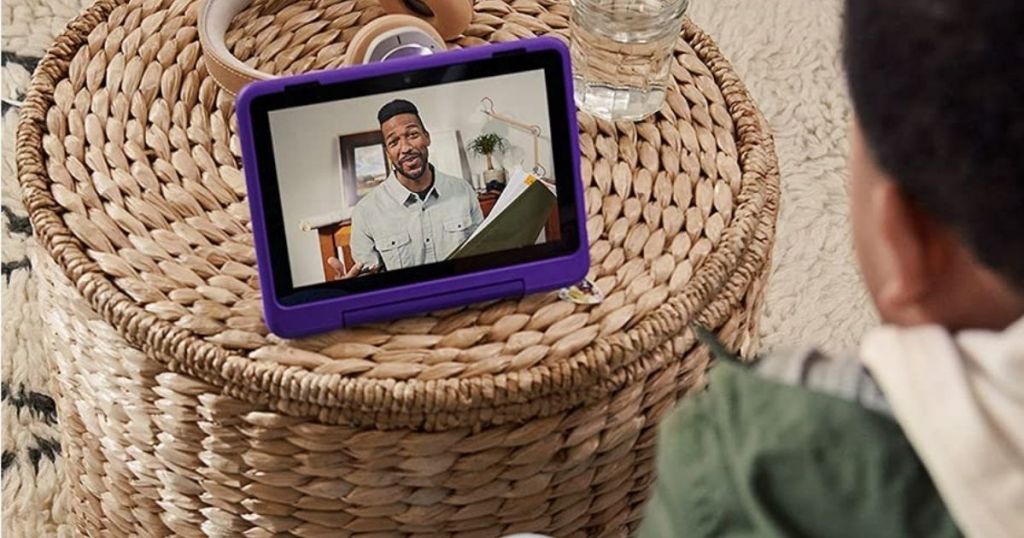 boy looking at a tablet