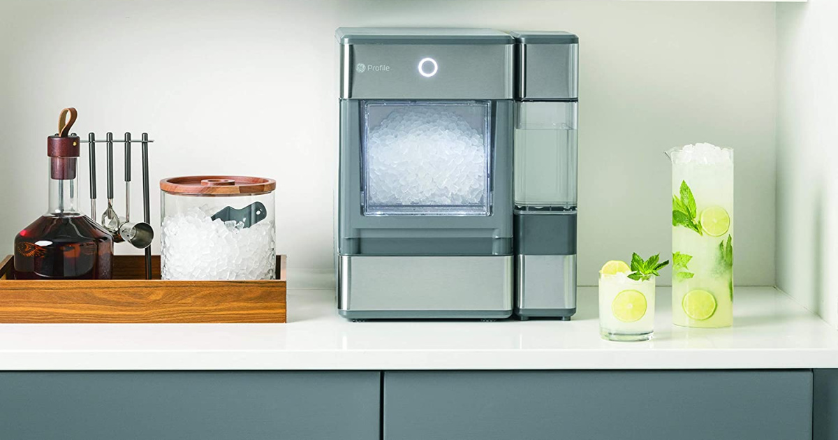 large ice maker on counter