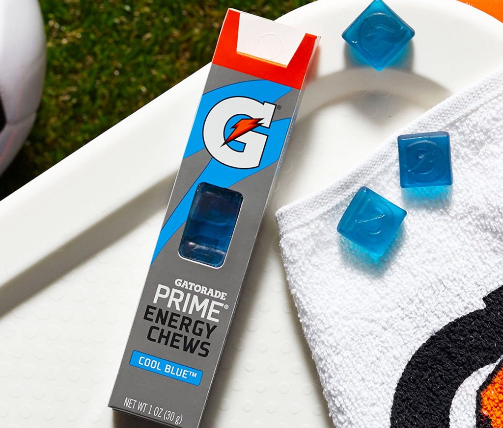 blue gatorade chews next to their box