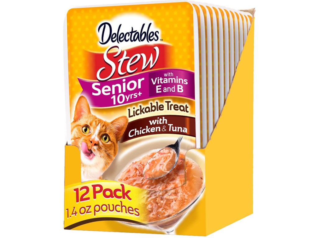 Hartz Delectables Stew Lickable Wet Cat Treats for Senior Cats