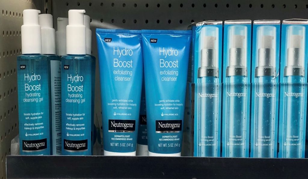 Neutrogena Hydro Boost products on a shelf