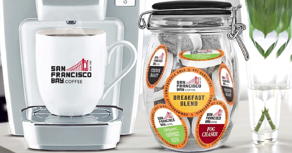 SF bay coffee pods in jar