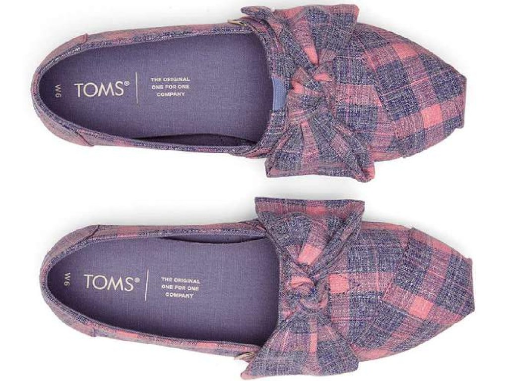 TOMS Alpargata Plaid Bow