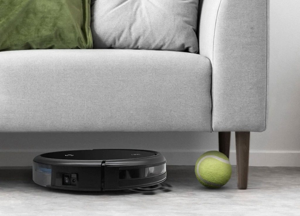 robot vacuum under a couch