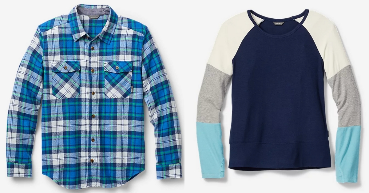 boys' and girls' tops from Eddie Bauer