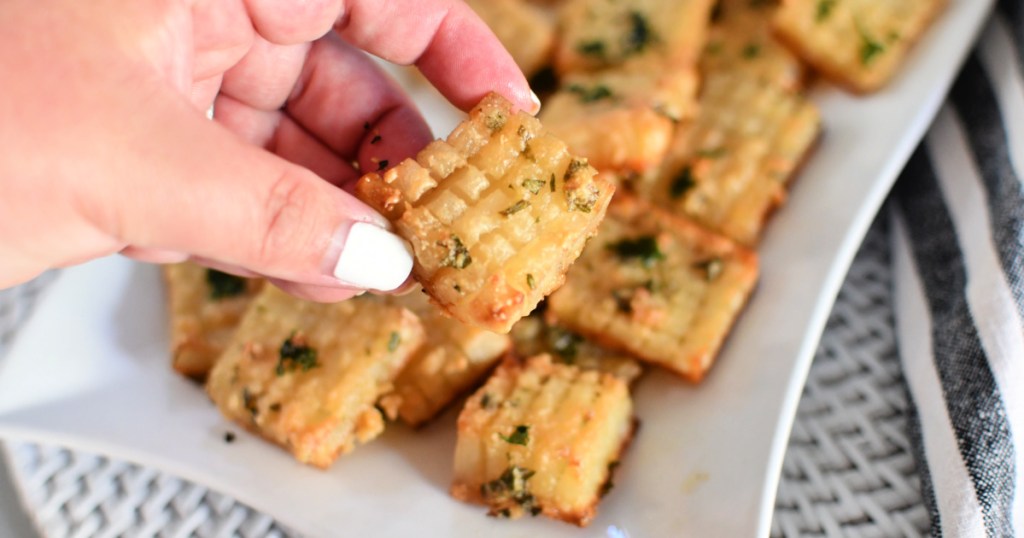 crispy potato bites on a plate 