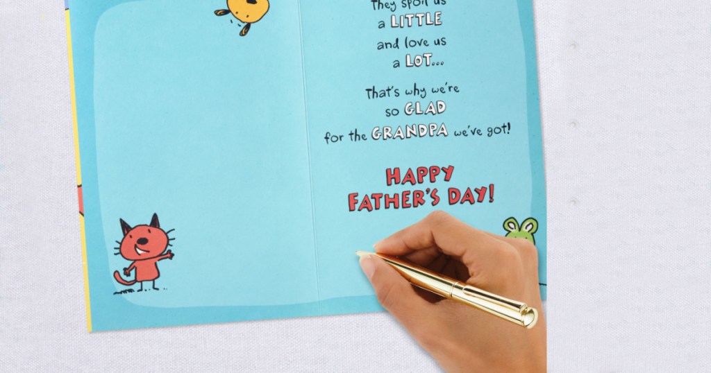 handwriting fathers day card