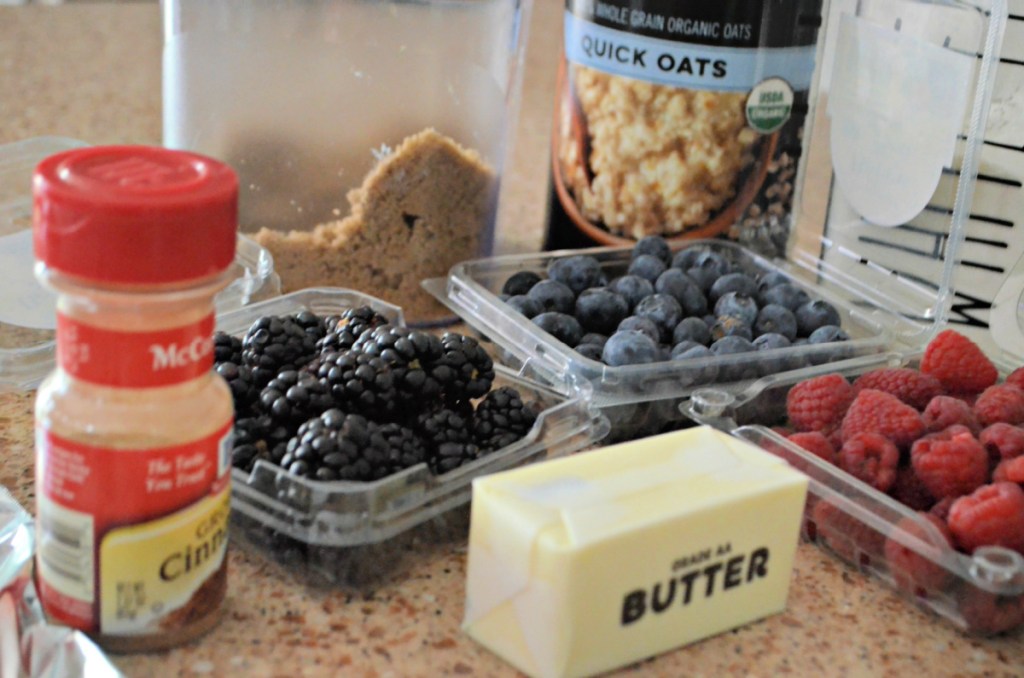 ingredients for berry foil packets