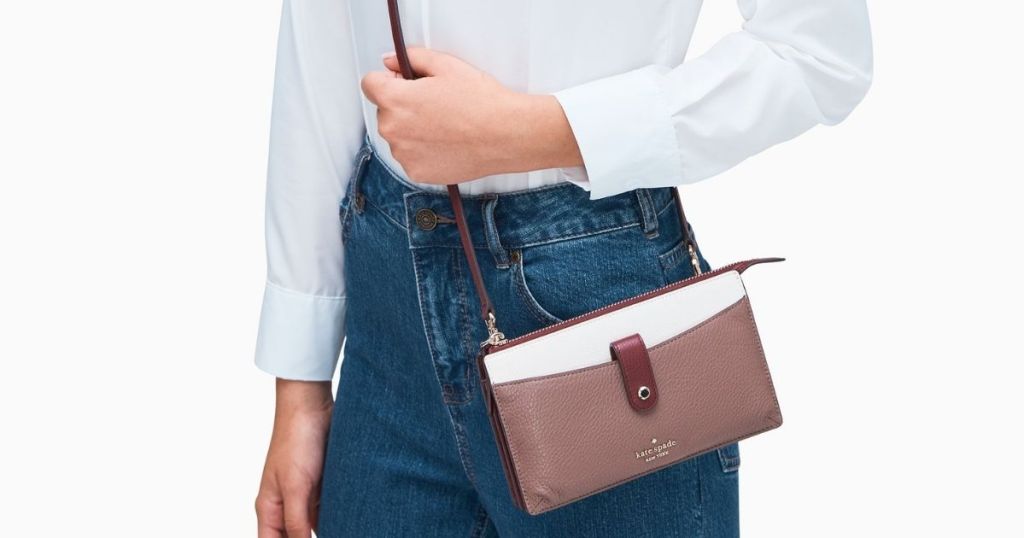 kate spade purse on arm