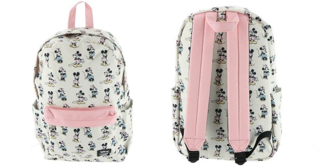 Minnie Mouse front and back view of backpack