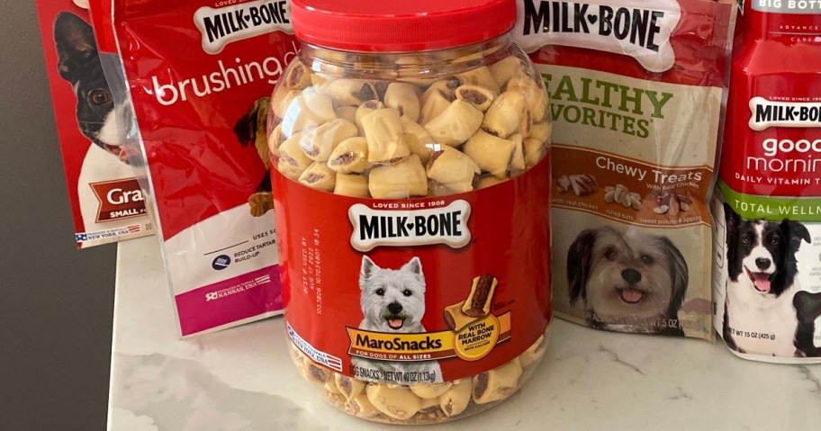 Milbone dog treats on table