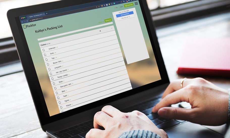 onlineputer with packtor packing list travel packing hacks
