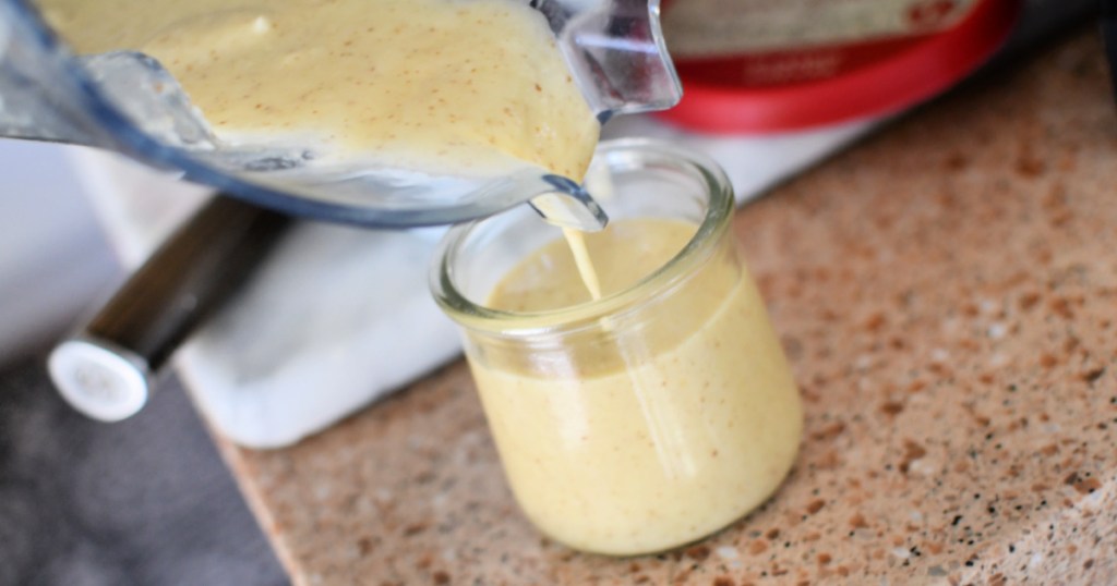 pouring out pear dressing