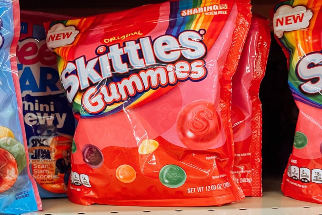 skittles gummies on shelf