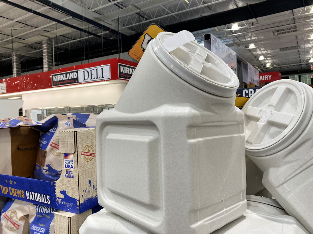 pet food container in a costco store