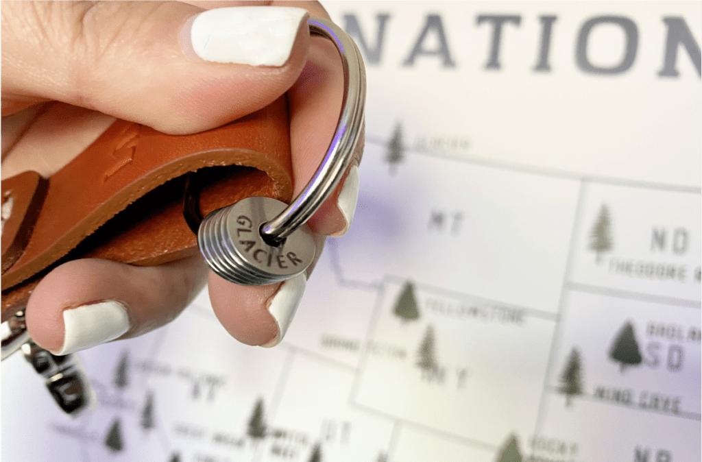 wander club tokens on a keychain