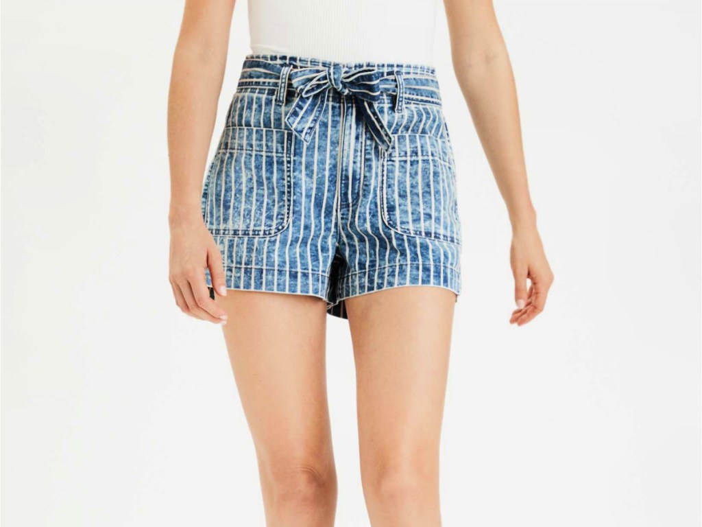 AE Stretch Highest Waist Mom Shorts