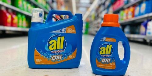 $2.50 Worth of New All Detergent Printable Coupons = All Oxi Detergent 36oz Just 22¢ After Cash Back at Walmart