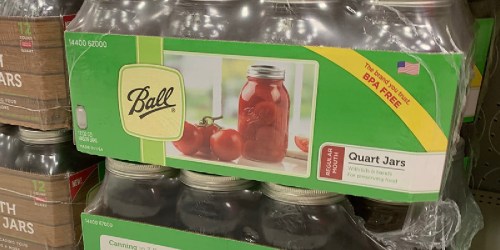 Wide Mouth Ball Mason Jars 32oz 12-Pack w/ Lids Just $16.44 on Walmart.online (Reg. $34)